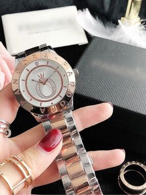 Pandora Silver and Rose Gold-Tone Women's Bracelet Watch